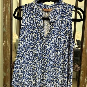 Amiana Blue Floral Blouse
